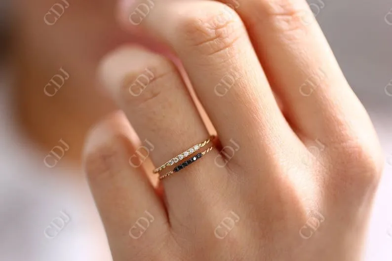 0.05CTW Natural Diamond 14K Gold Infinity Twisted Wedding Band