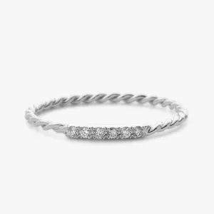 0.05CTW Natural Diamond 14K Gold Infinity Twisted Wedding Band