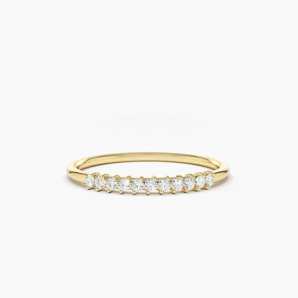 0.15CTW Round Cut  Prong Setting Diamond Wedding Band