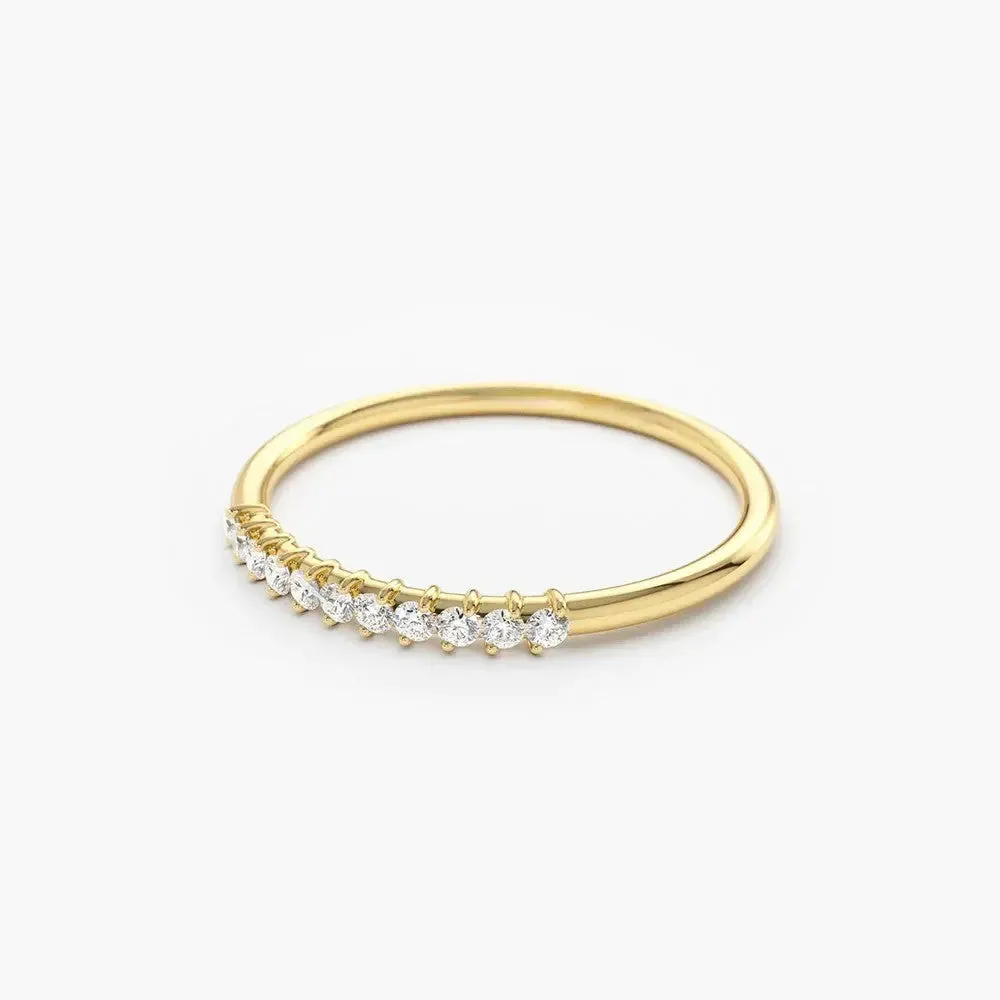 0.15CTW Round Cut  Prong Setting Diamond Wedding Band