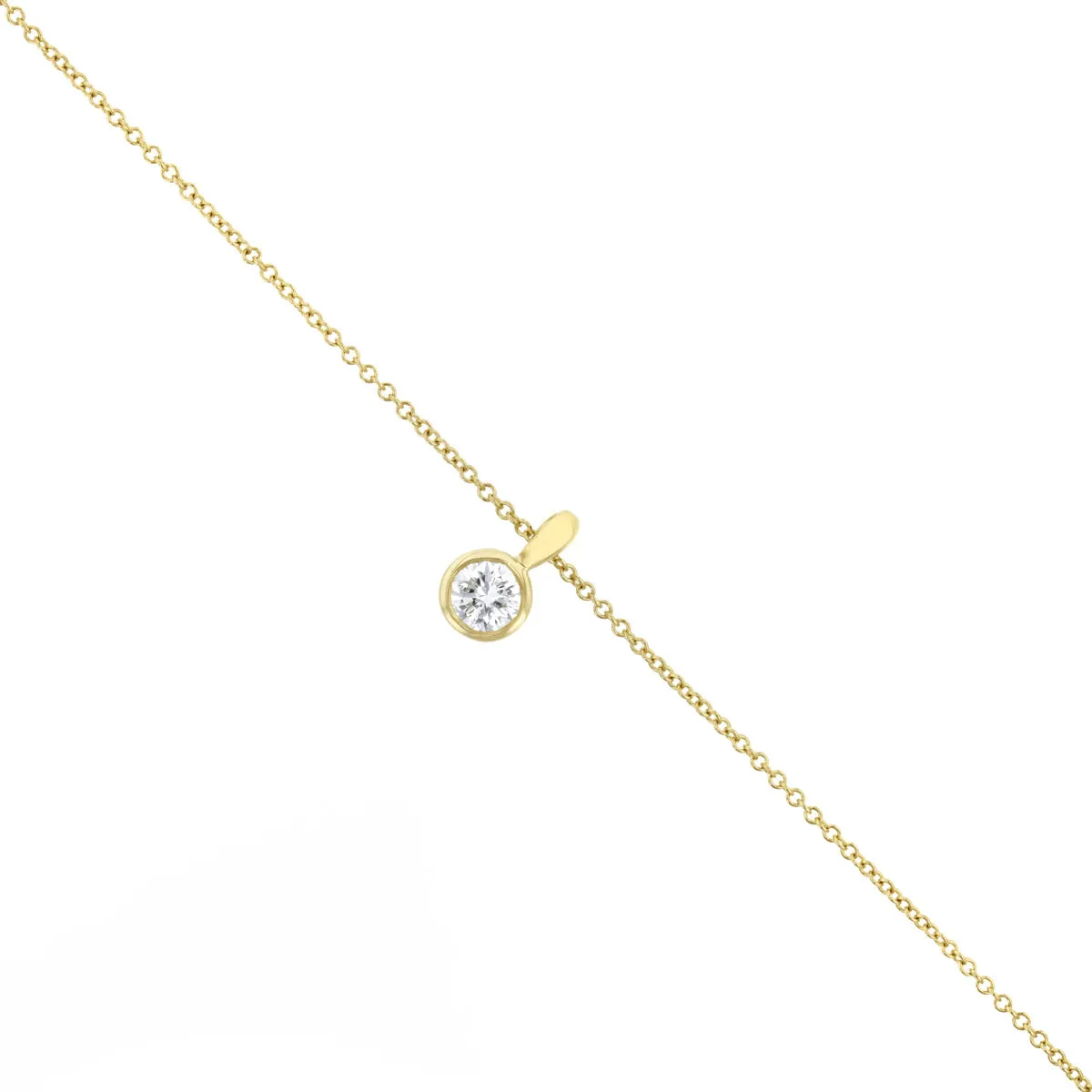 0.21ct Brilliant Cut Diamond Rubover Pendant | Pre-Loved | 9K Yellow Gold