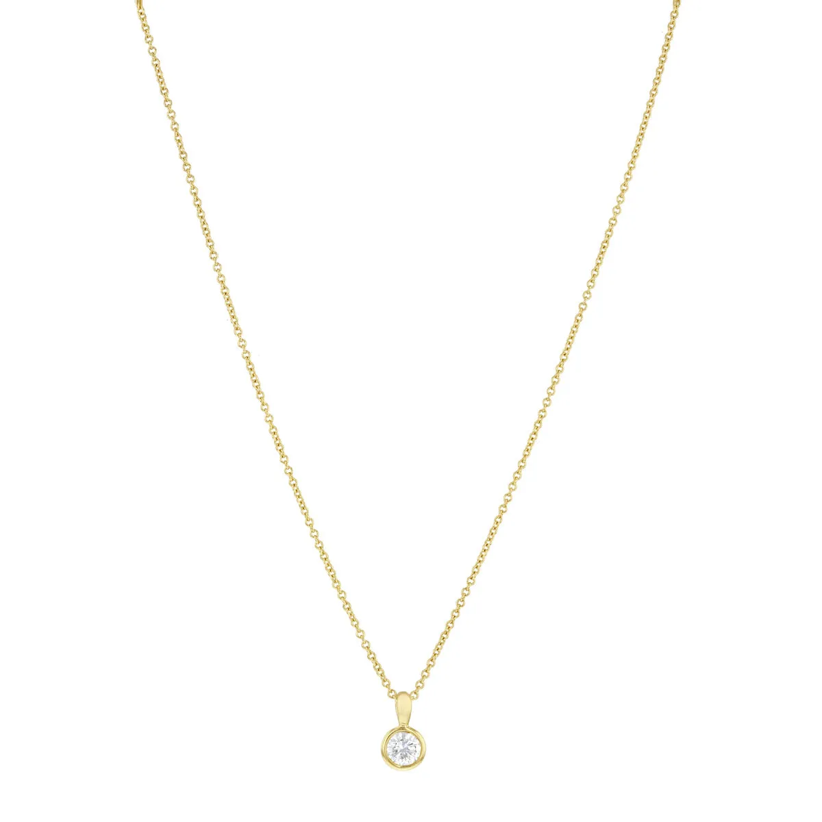 0.21ct Brilliant Cut Diamond Rubover Pendant | Pre-Loved | 9K Yellow Gold