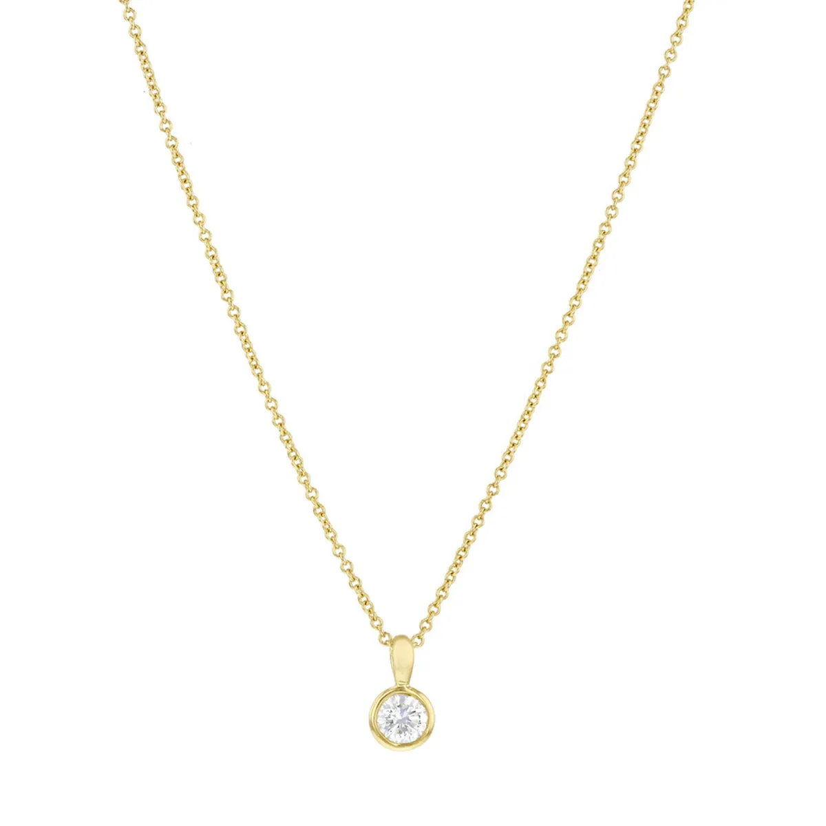 0.21ct Brilliant Cut Diamond Rubover Pendant | Pre-Loved | 9K Yellow Gold