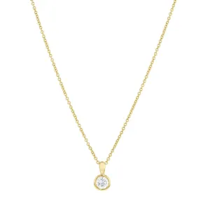 0.21ct Brilliant Cut Diamond Rubover Pendant | Pre-Loved | 9K Yellow Gold