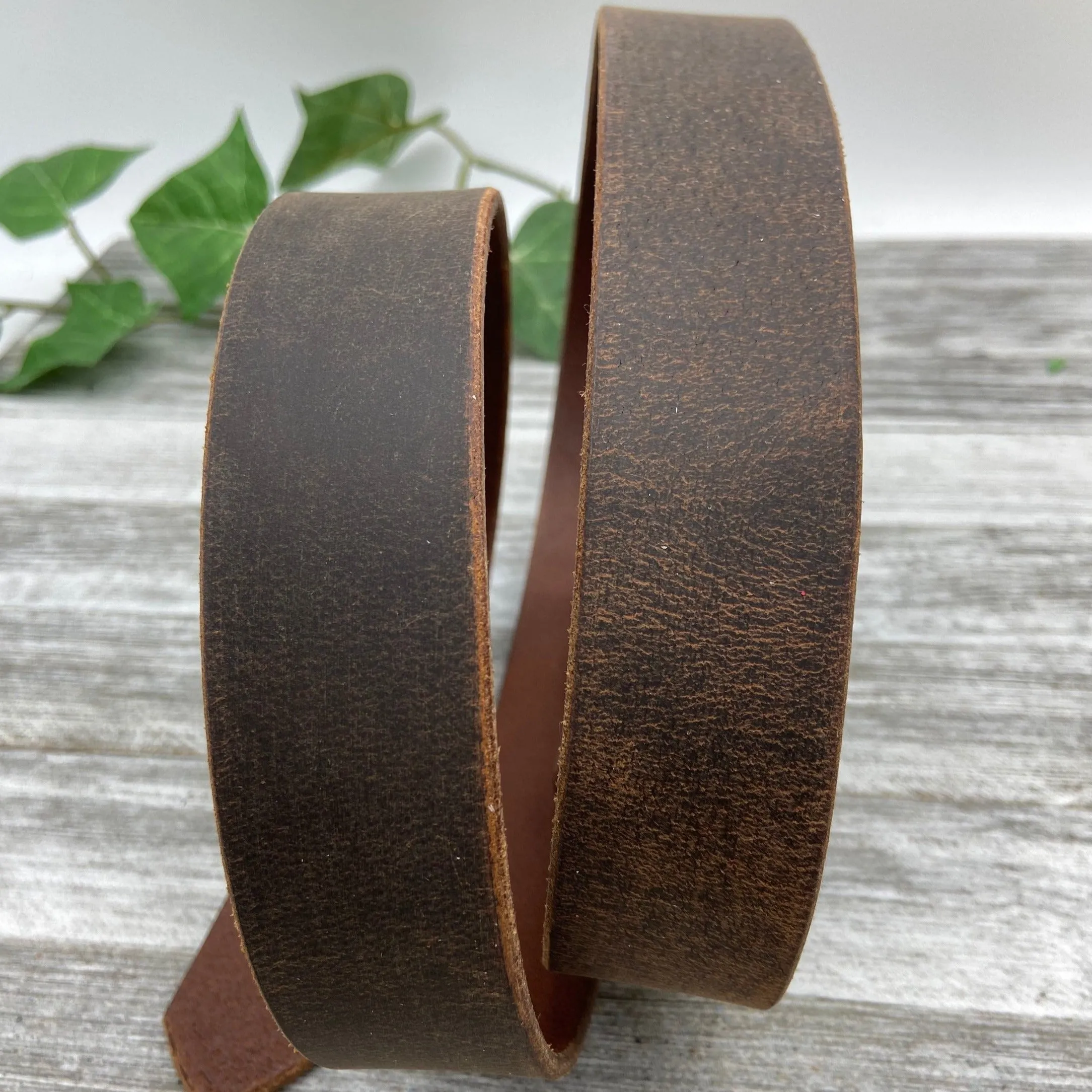 1 1/4” Crazy Horse Brown Leather Belt – Vintage Style, Durable & Handmade in USA