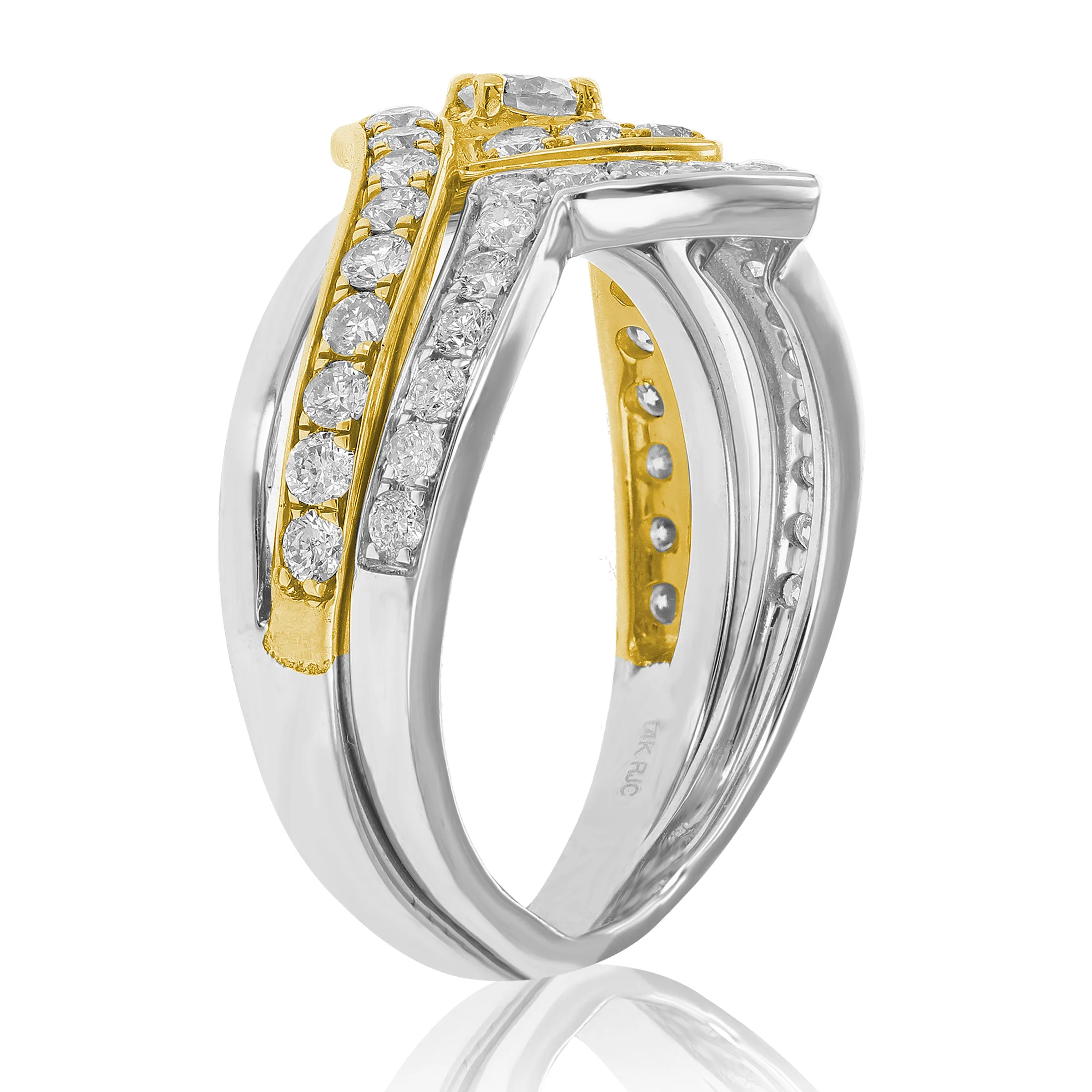 1 cttw Diamond Bridal Set in Tow Tone Gold