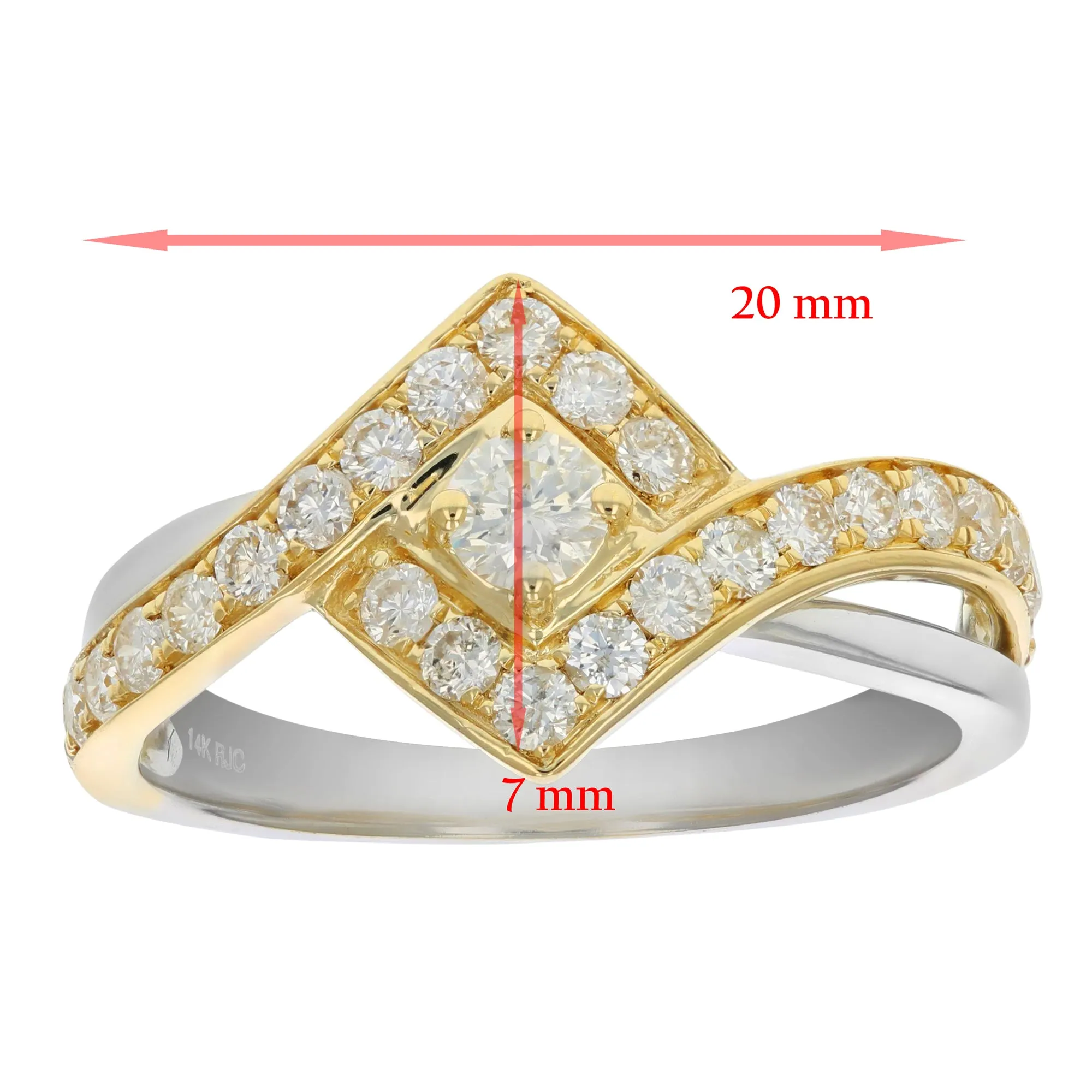 1 cttw Diamond Bridal Set in Tow Tone Gold