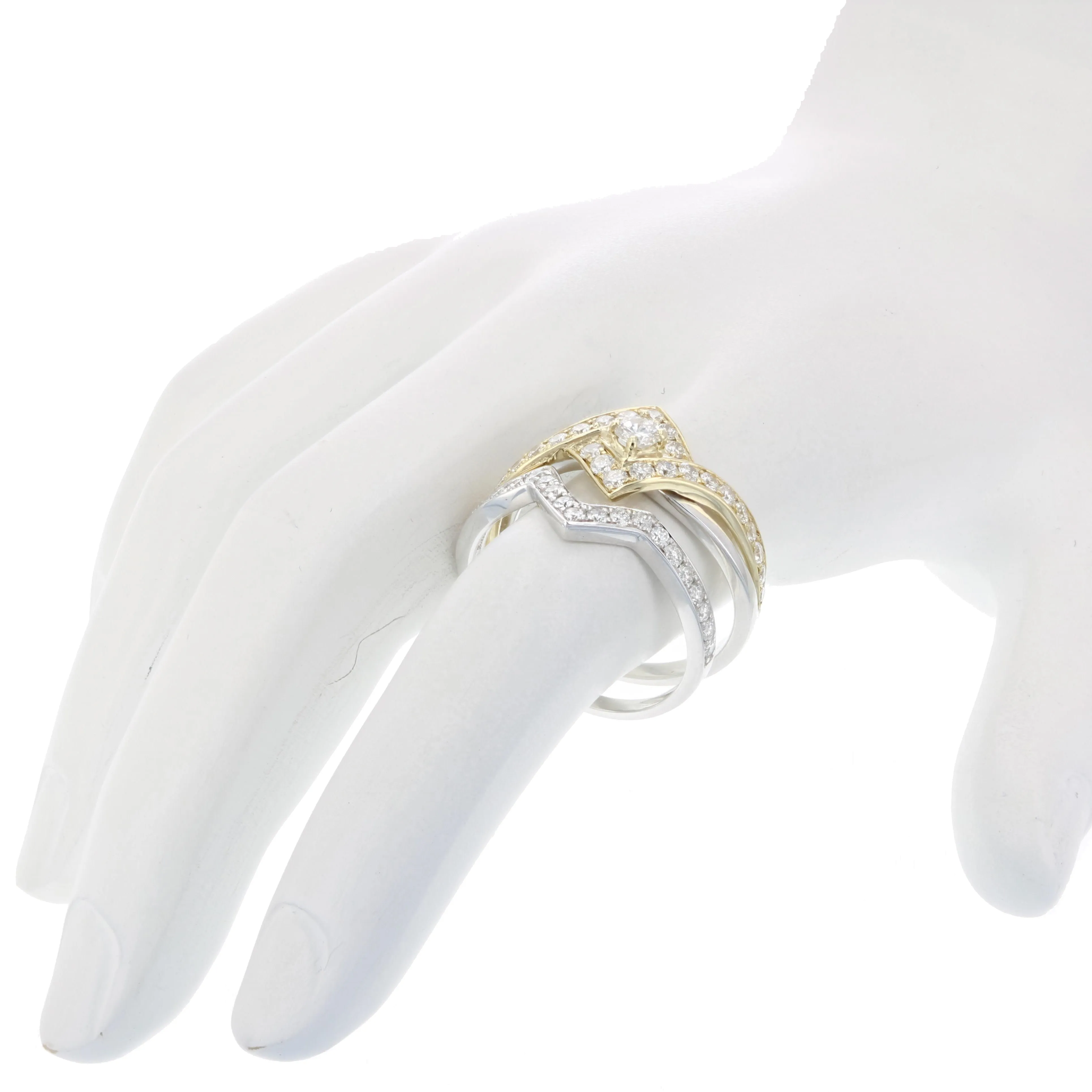 1 cttw Diamond Bridal Set in Tow Tone Gold