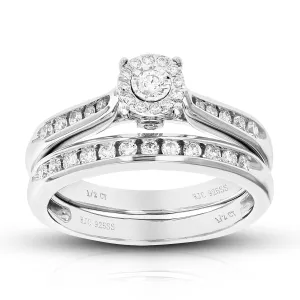 1/2 cttw Lab Grown Diamond Bridal Ring Set in Sterling Silver