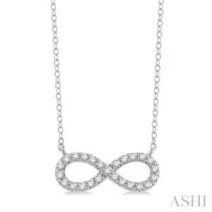 1/4 ctw Round Cut Diamond Infinity Necklace in 14K White Gold