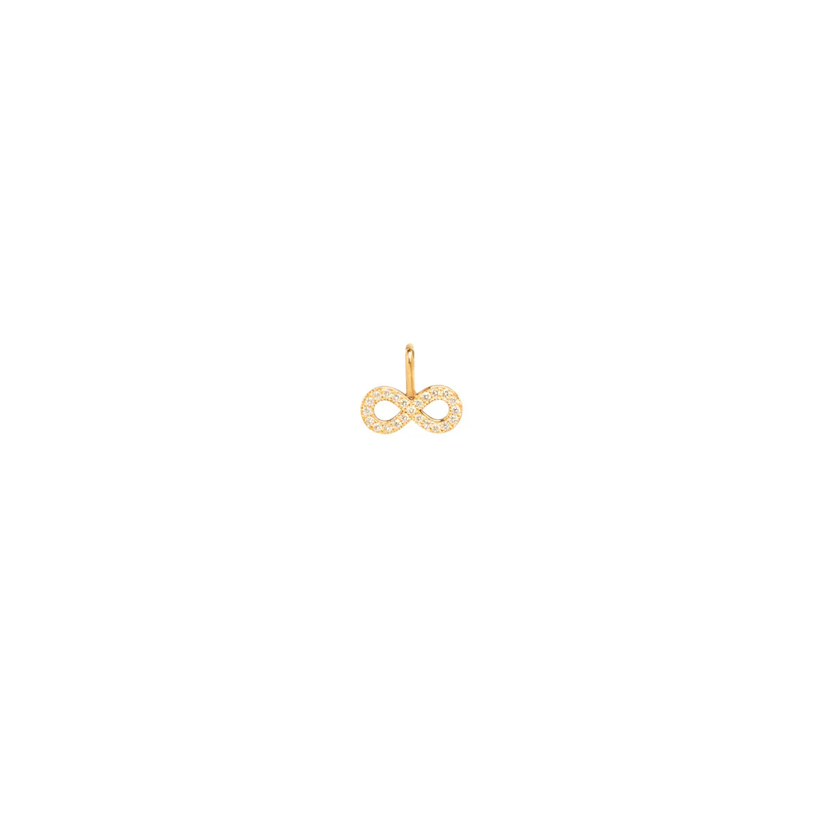 14k Single Midi Bitty Pavé Diamond Infinity Charm