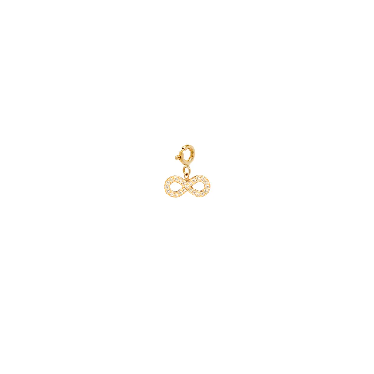 14k Single Midi Bitty Pavé Diamond Infinity Charm