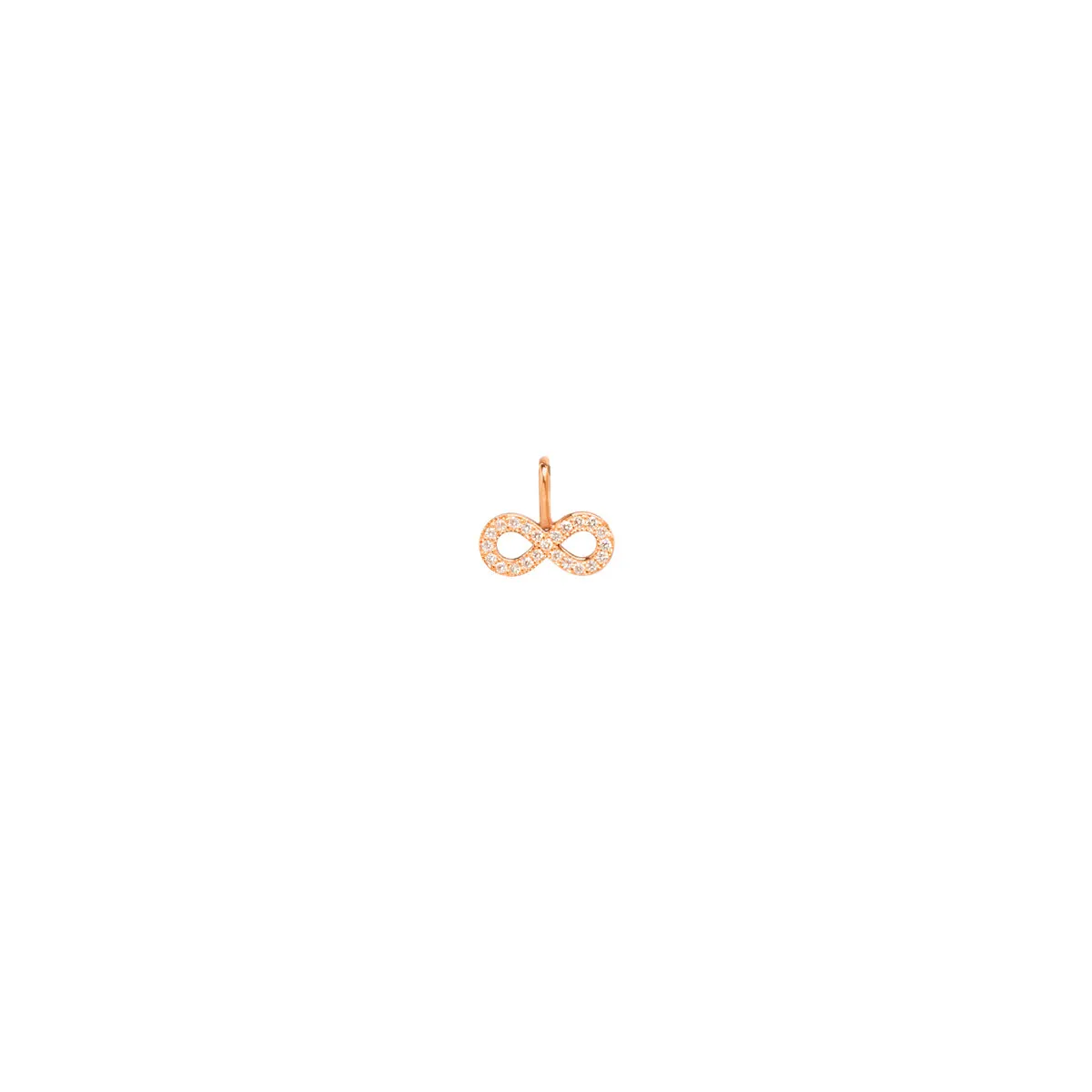 14k Single Midi Bitty Pavé Diamond Infinity Charm