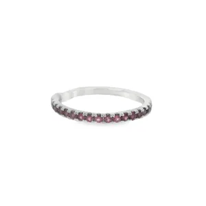 14K White Gold Pink Tourmaline Women's Wedding Band