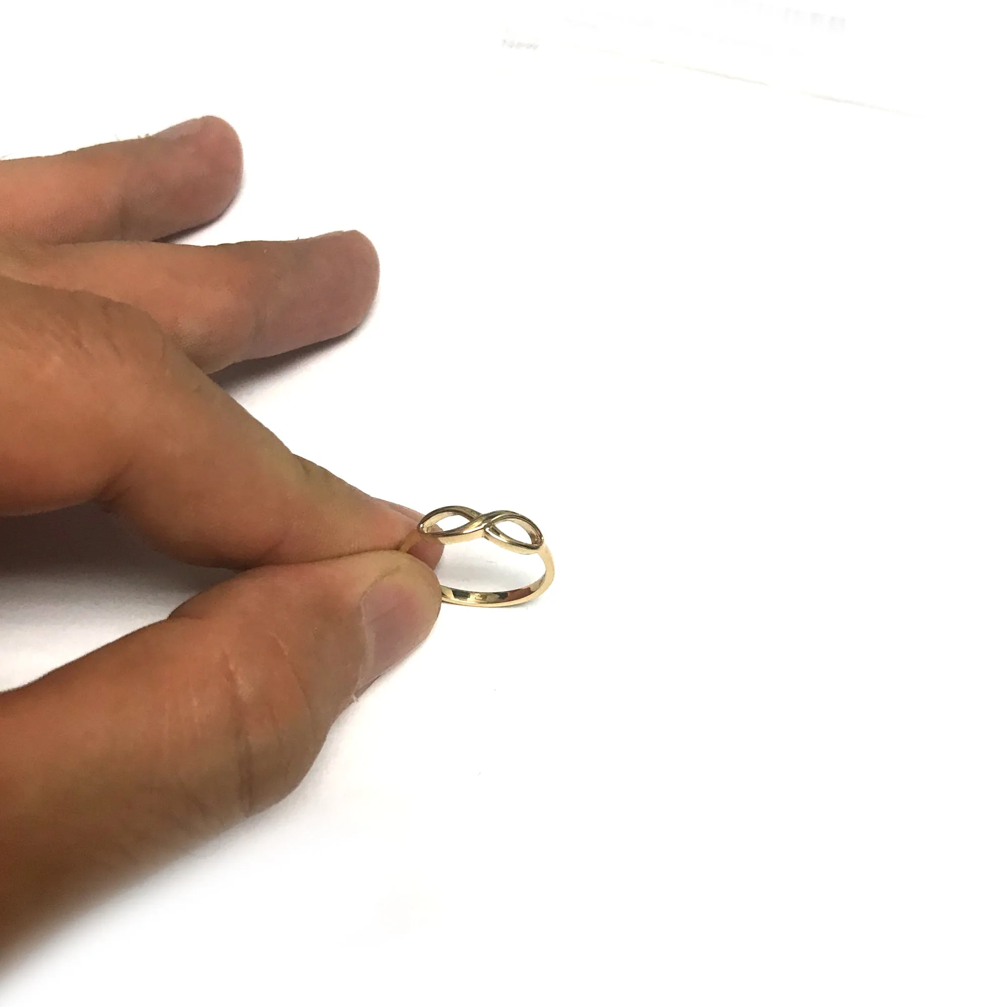 14K Yellow Gold Infinity Ring, Size 7