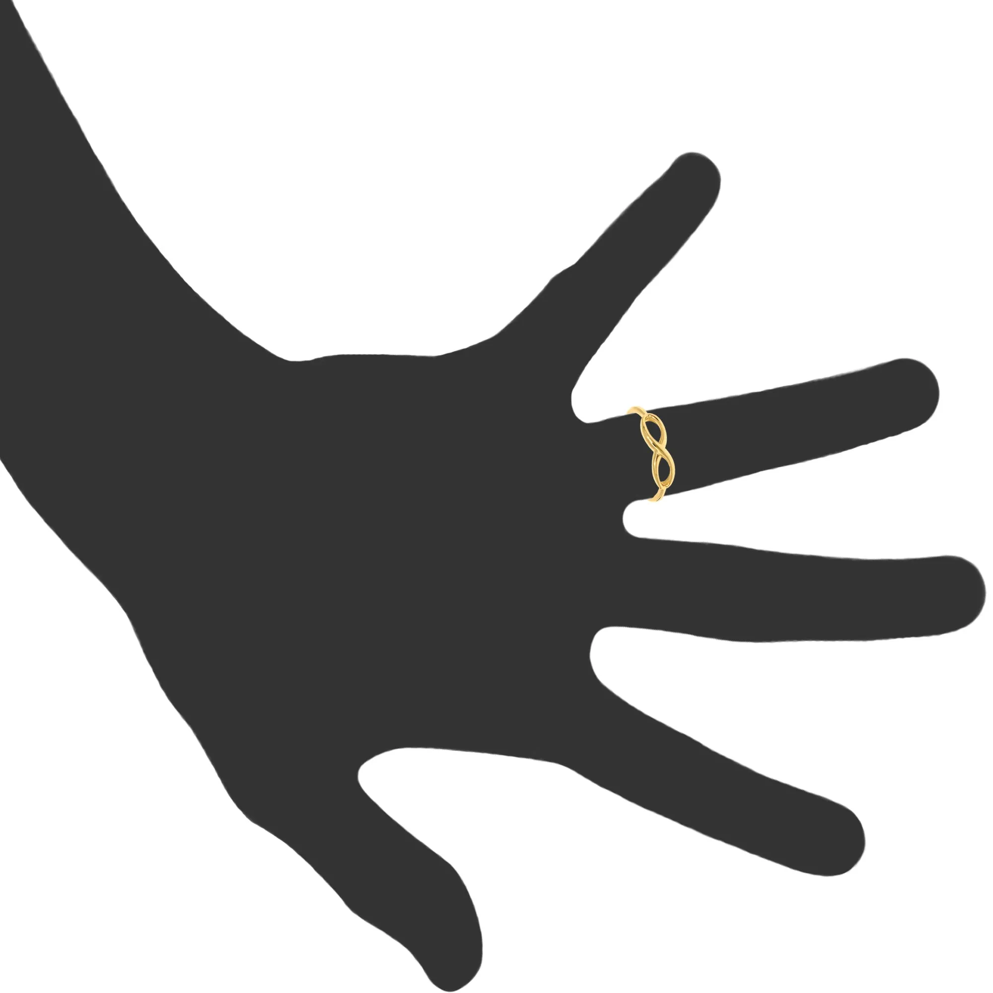 14K Yellow Gold Infinity Ring, Size 7