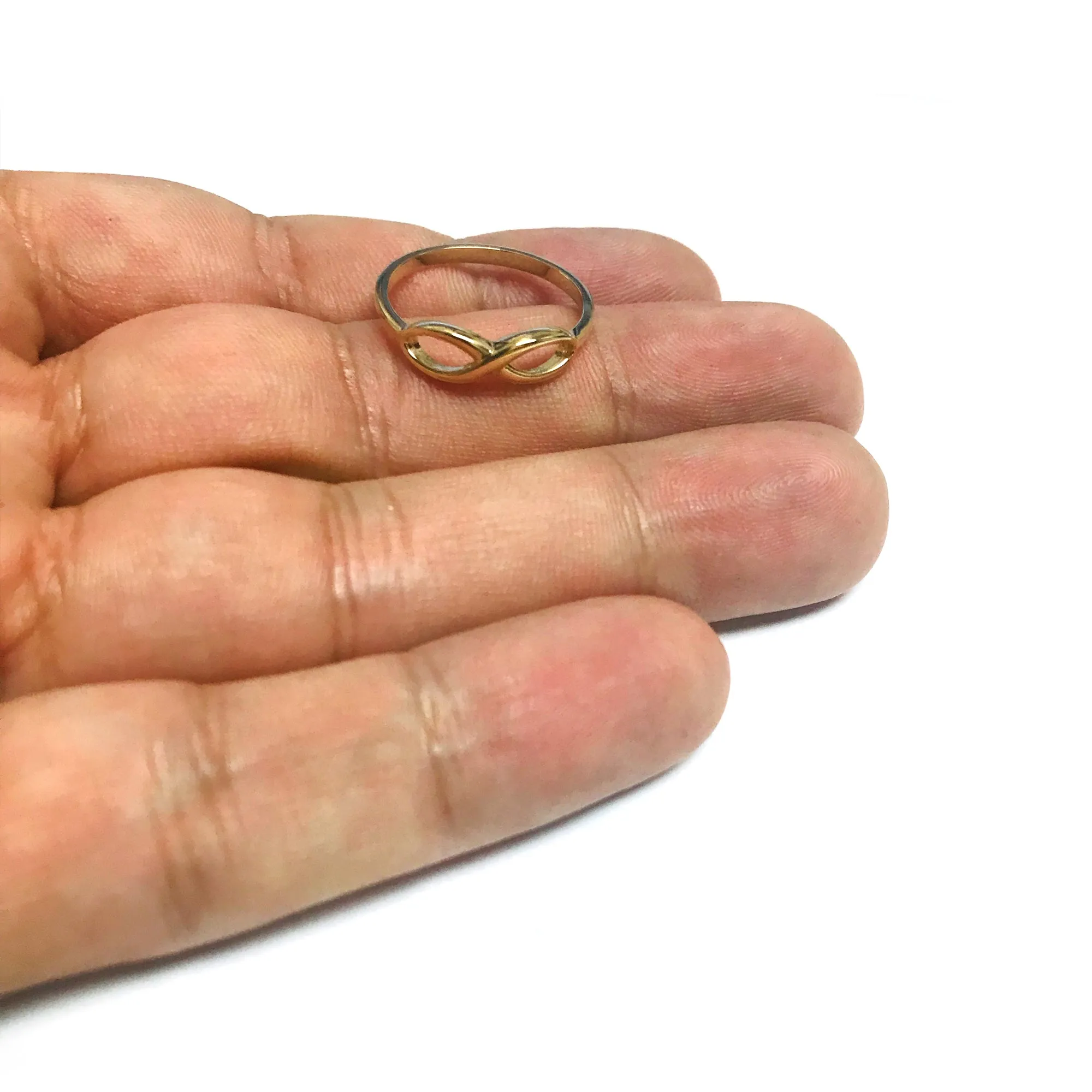 14K Yellow Gold Infinity Ring, Size 7