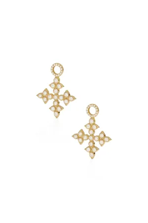 14KY Diamond Quad Cross Ear Charms