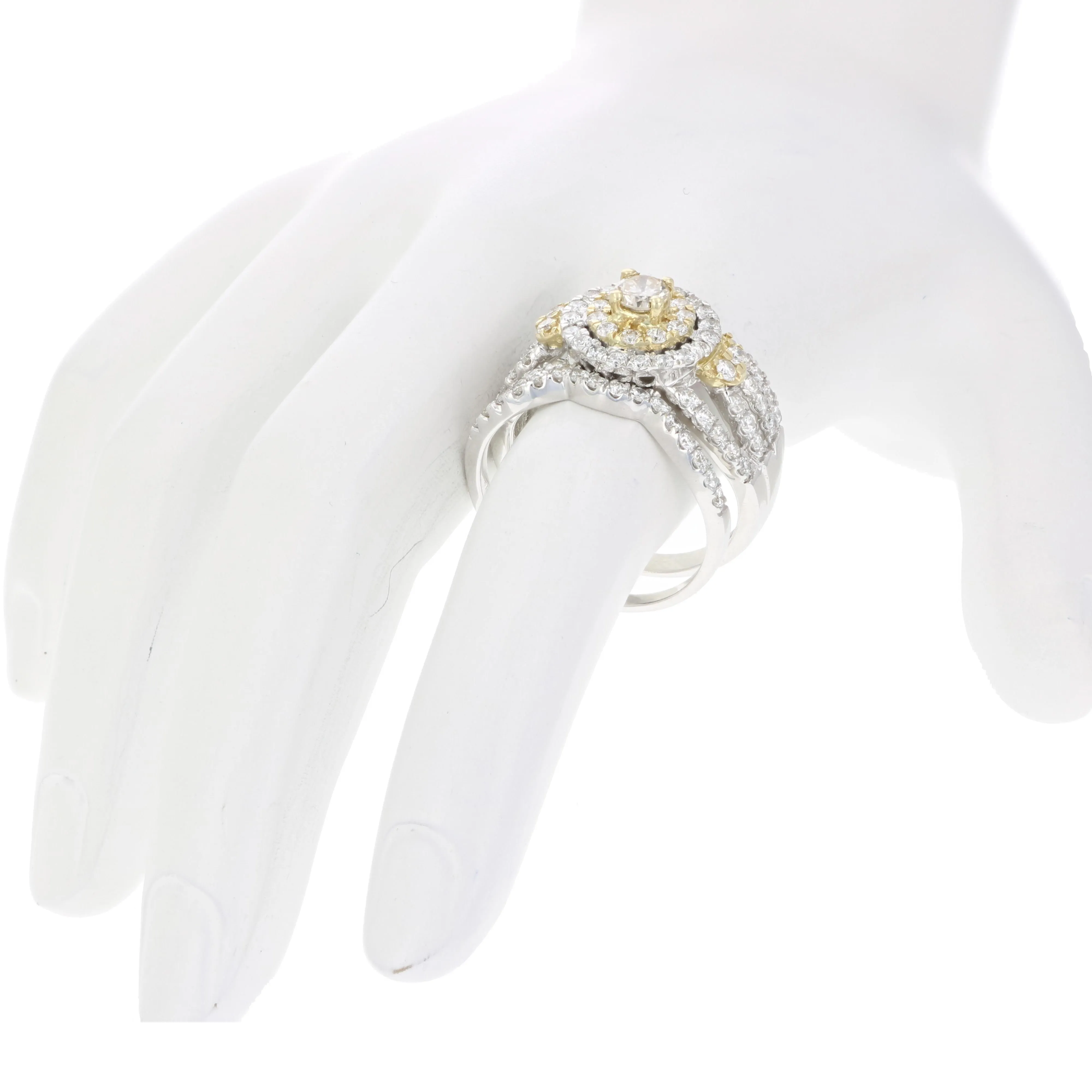 1.50 cttw Diamond Bridal Rings Set in Tow Tone Gold