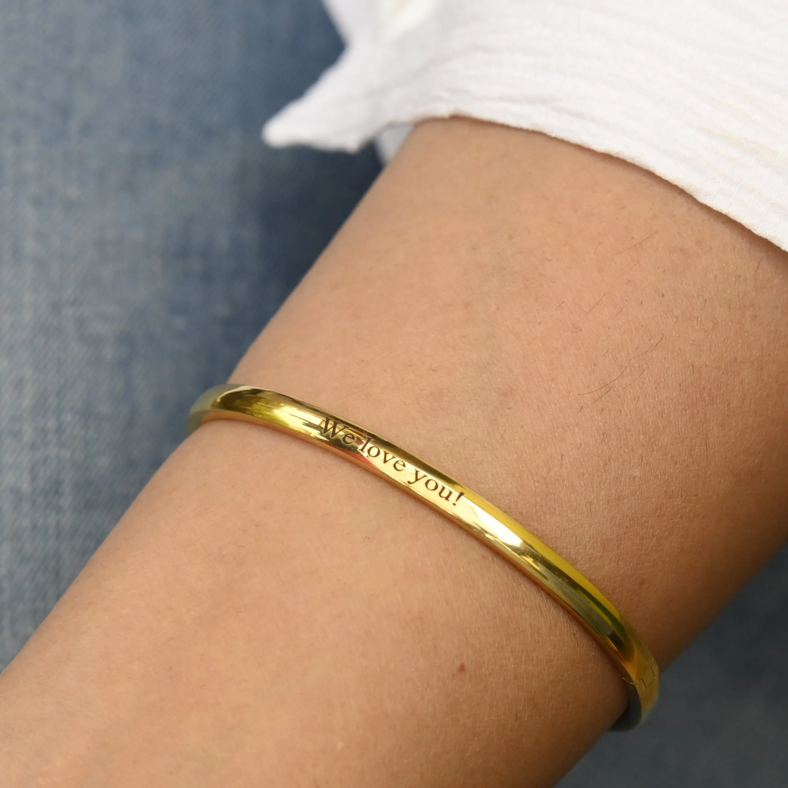 18K Gold-Filled Personalized Name Bracelet - Customized Engraved Bracelet - Gold Bangle Bracelet - Bangle for Women - Stackable Name Bangle