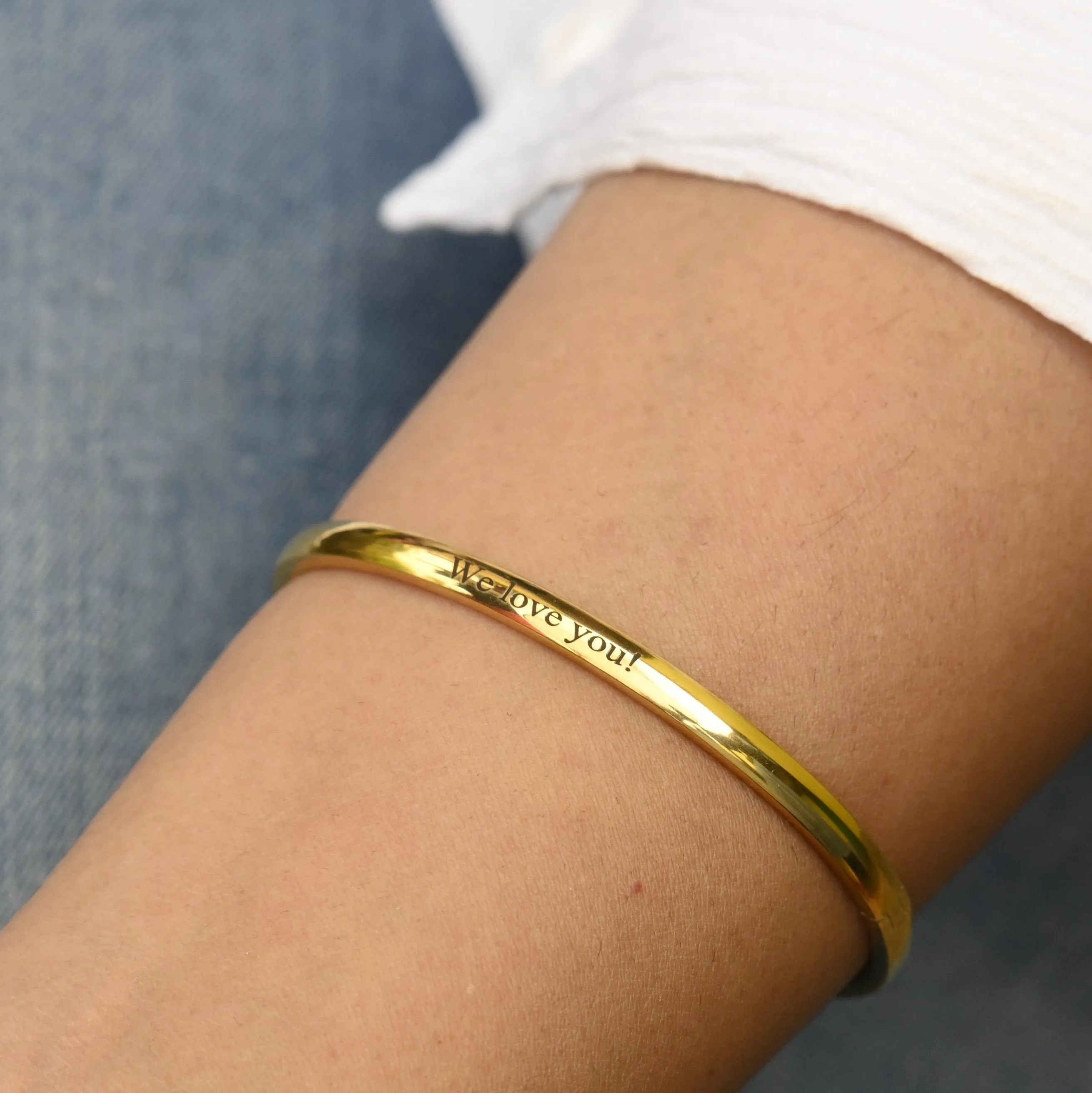 18K Gold-Filled Personalized Name Bracelet - Customized Engraved Bracelet - Gold Bangle Bracelet - Bangle for Women - Stackable Name Bangle
