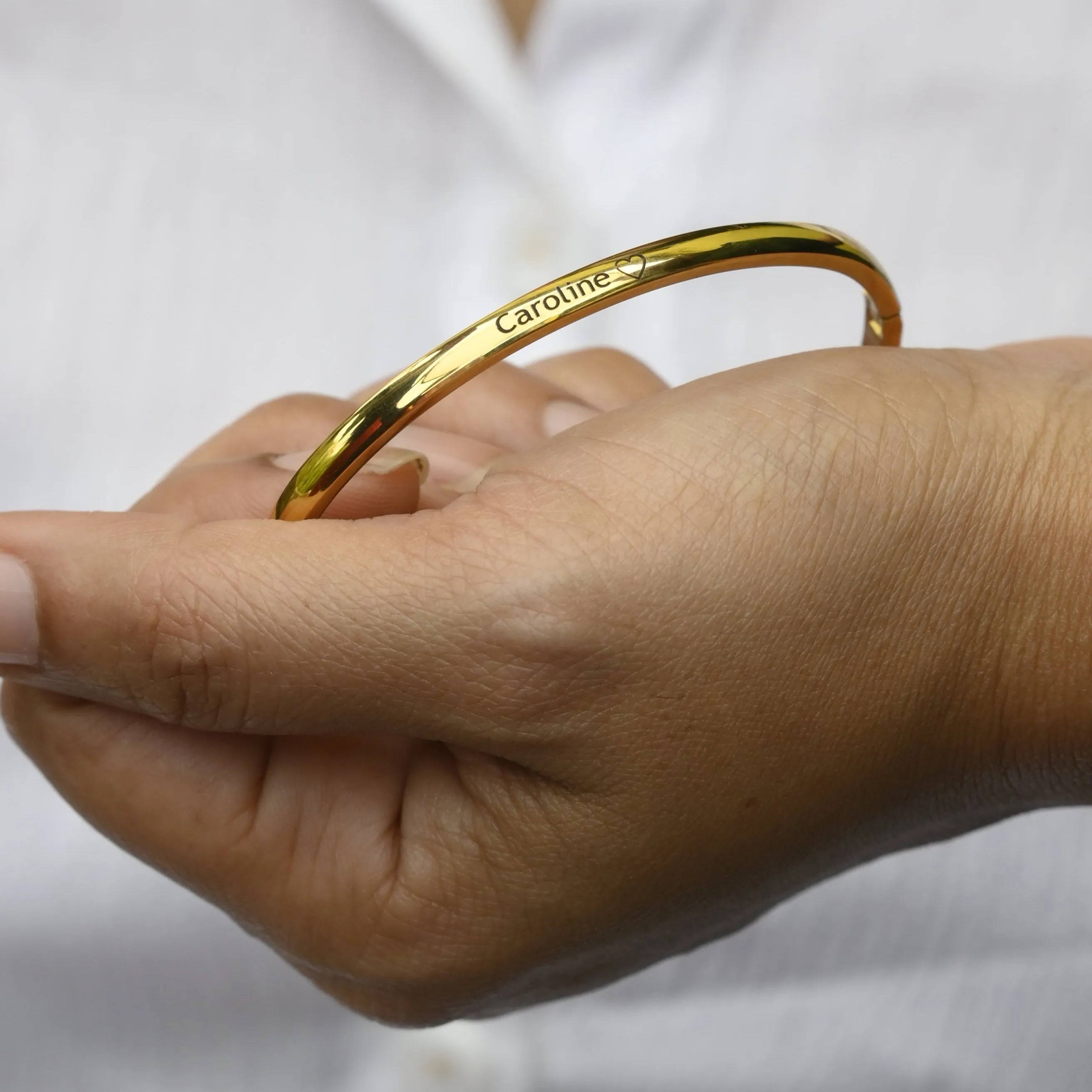 18K Gold-Filled Personalized Name Bracelet - Customized Engraved Bracelet - Gold Bangle Bracelet - Bangle for Women - Stackable Name Bangle