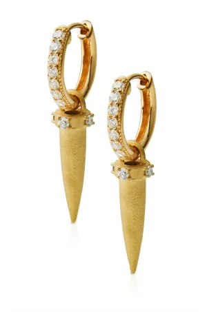 18KY Cone Charms with Diamonds