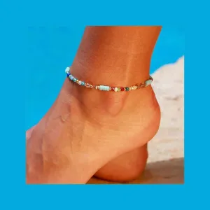 1pc Colorful Beaded Bohemian Style Anklet
