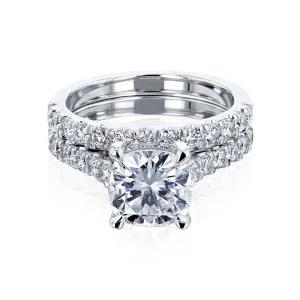 2ct Cushion Hidden Halo Bridal Set