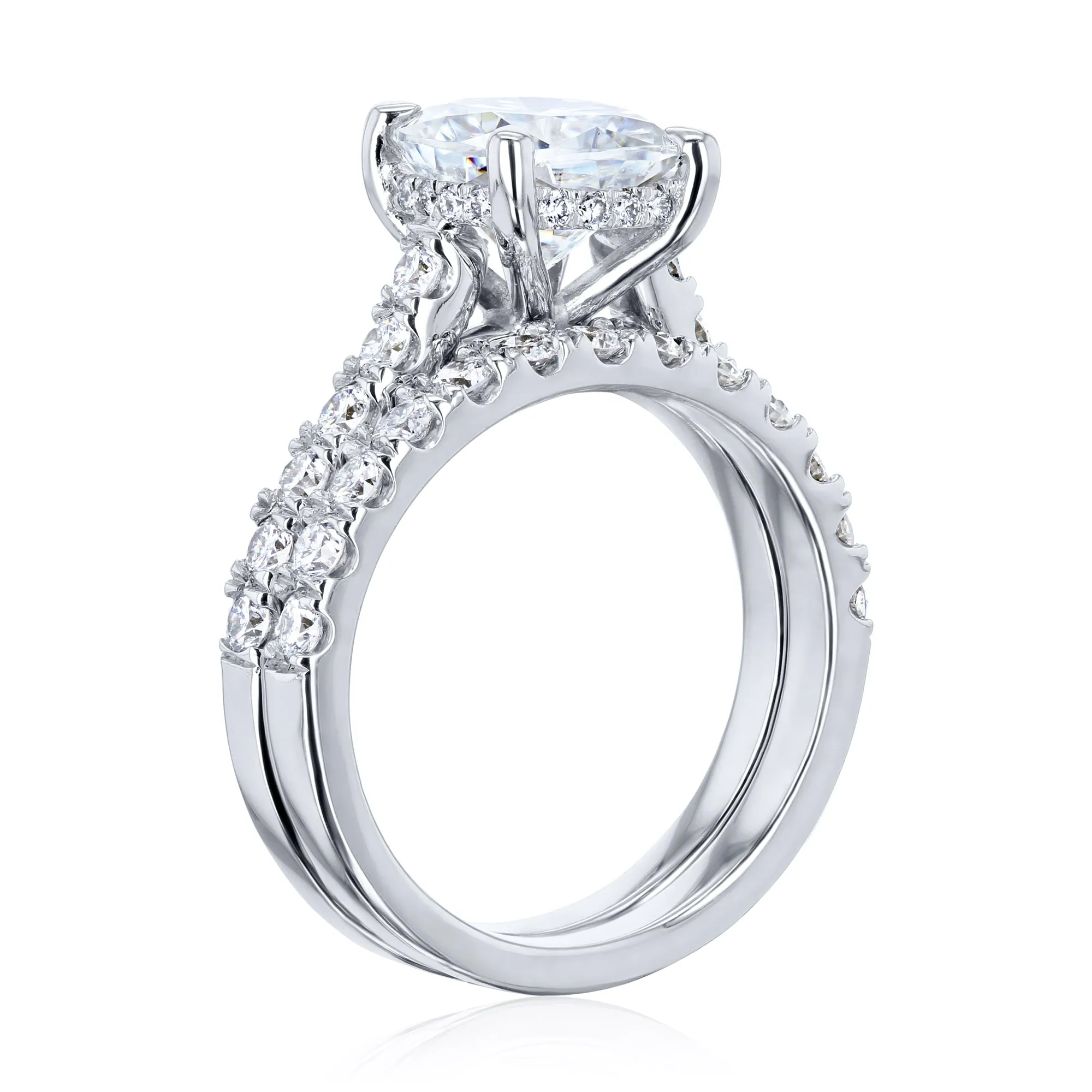 2ct Cushion Hidden Halo Bridal Set