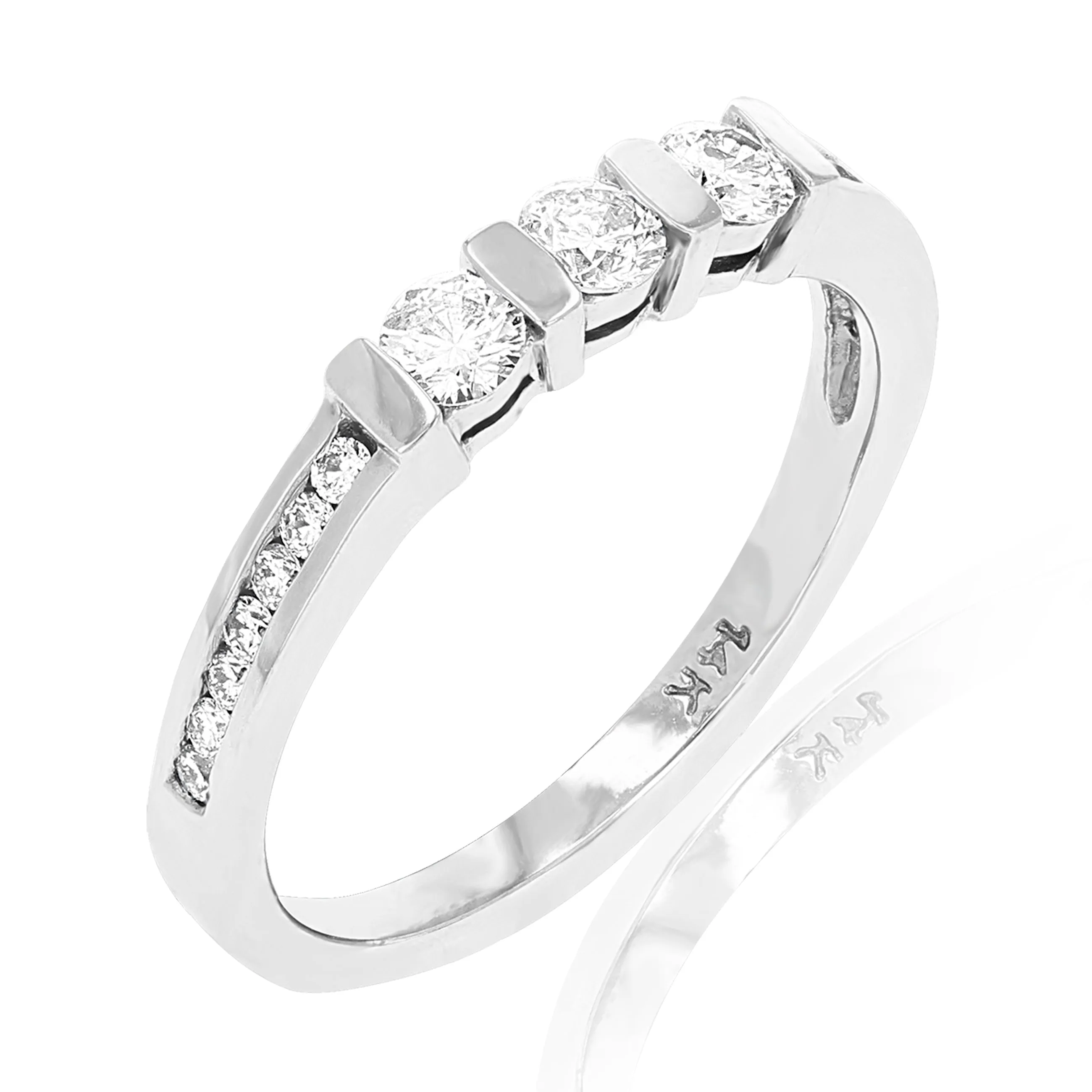 3/4 cttw Diamond Semi Mount Bridal Set in 14K White Gold