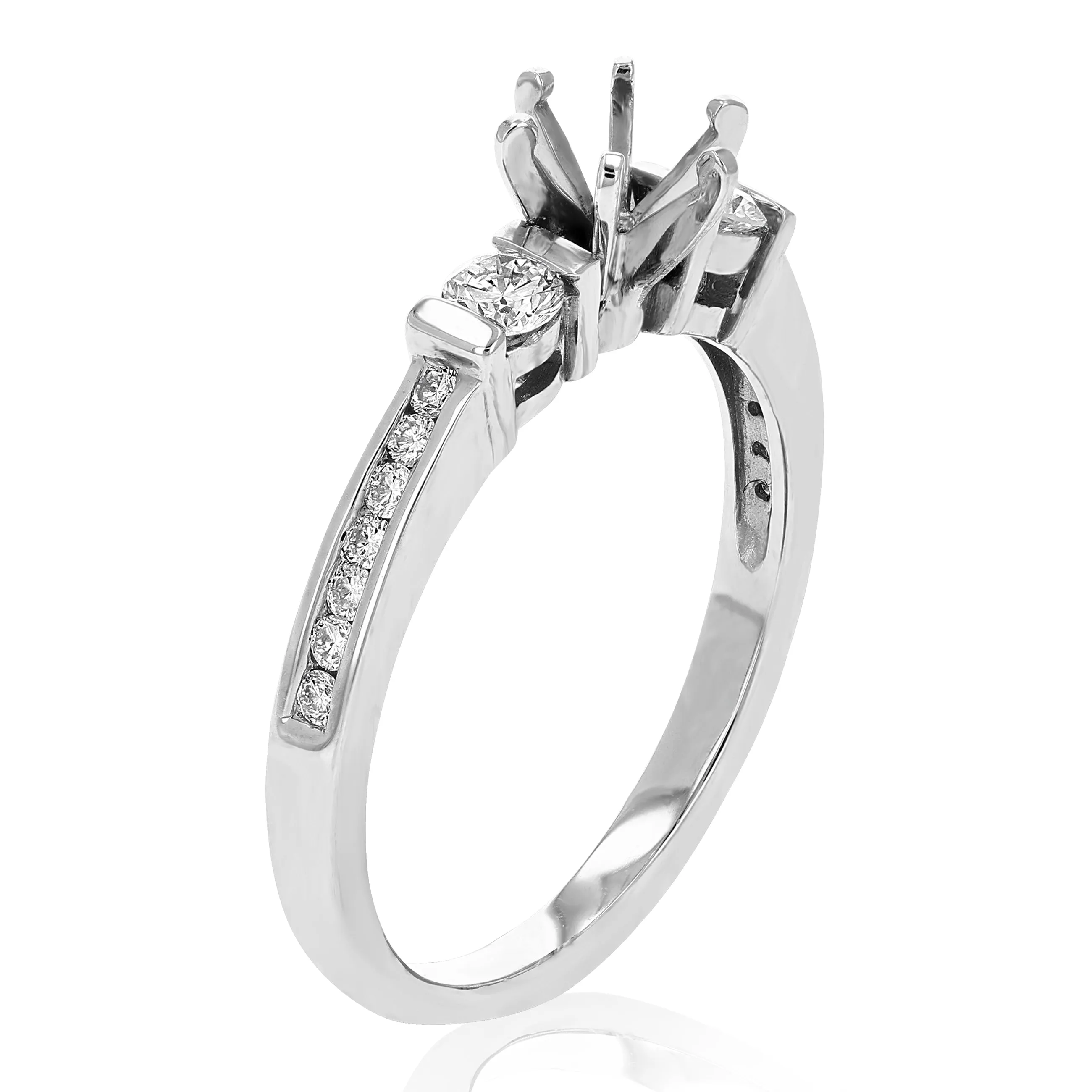 3/4 cttw Diamond Semi Mount Bridal Set in 14K White Gold