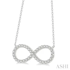 3/4 Ctw Round Cut Diamond Infinity Necklace in 14K White Gold
