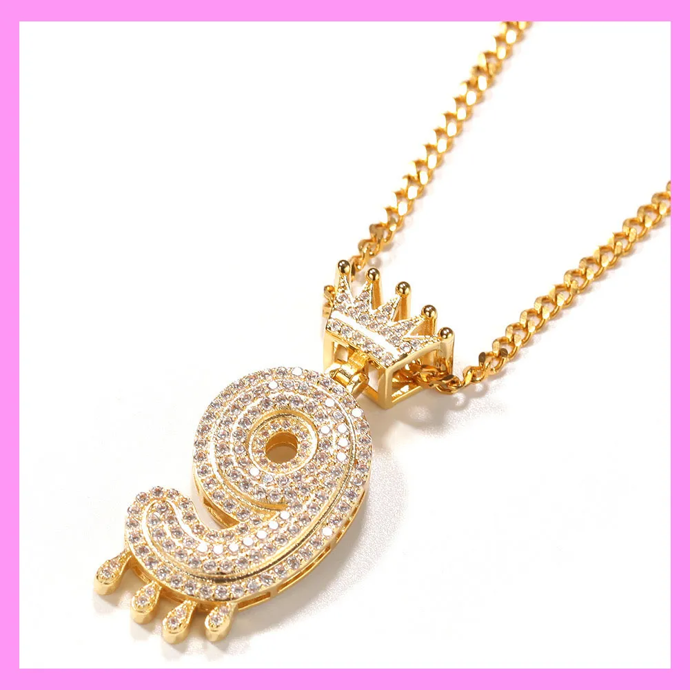 【8-04#】Crown Number Necklace (Charged by Number of Digits)  for female fashion daily engagement wedding anniversary birthday present