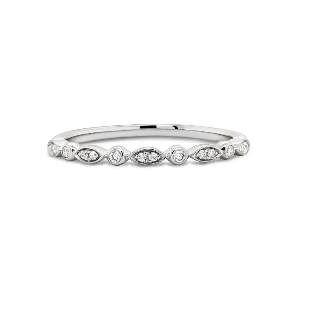 9ct White Gold Diamond Wedding Ring