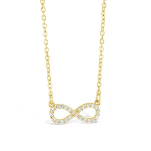 9ct Yellow Gold Cubic Zirconia Set Infinity Pendant