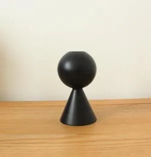 Black Minimalist Wooden Candle Holders