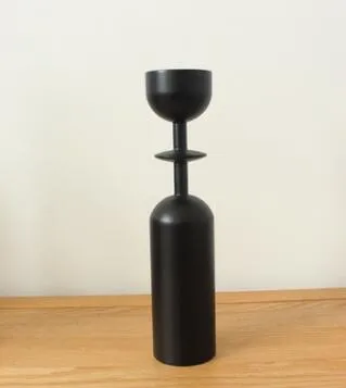 Black Minimalist Wooden Candle Holders