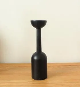 Black Minimalist Wooden Candle Holders