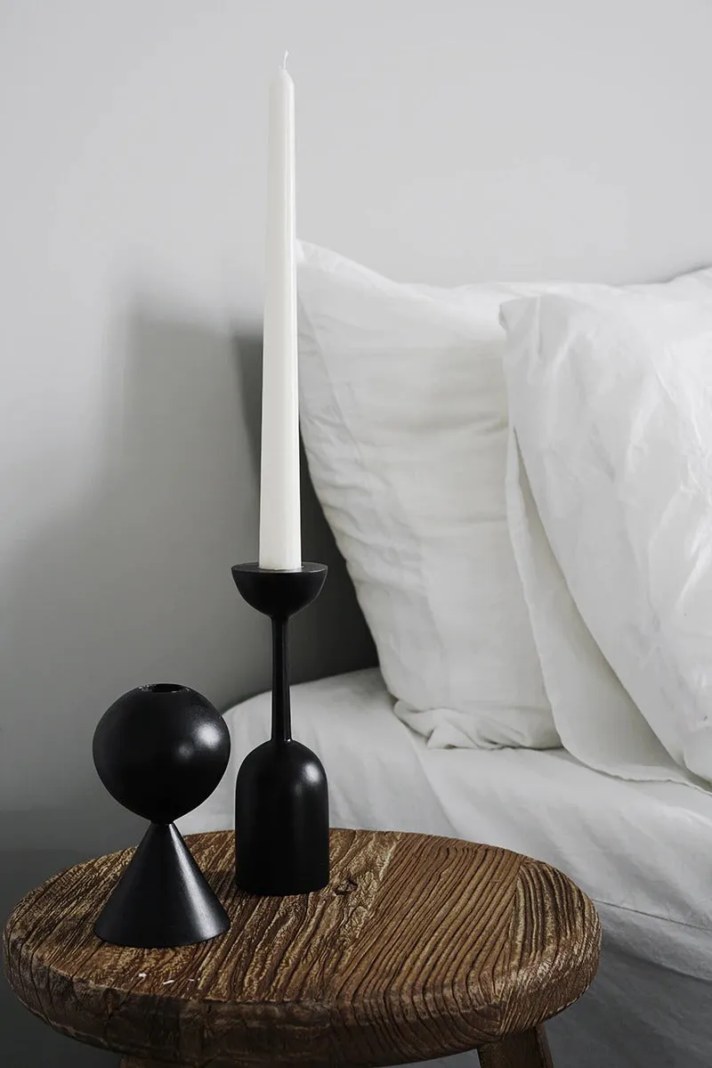 Black Minimalist Wooden Candle Holders