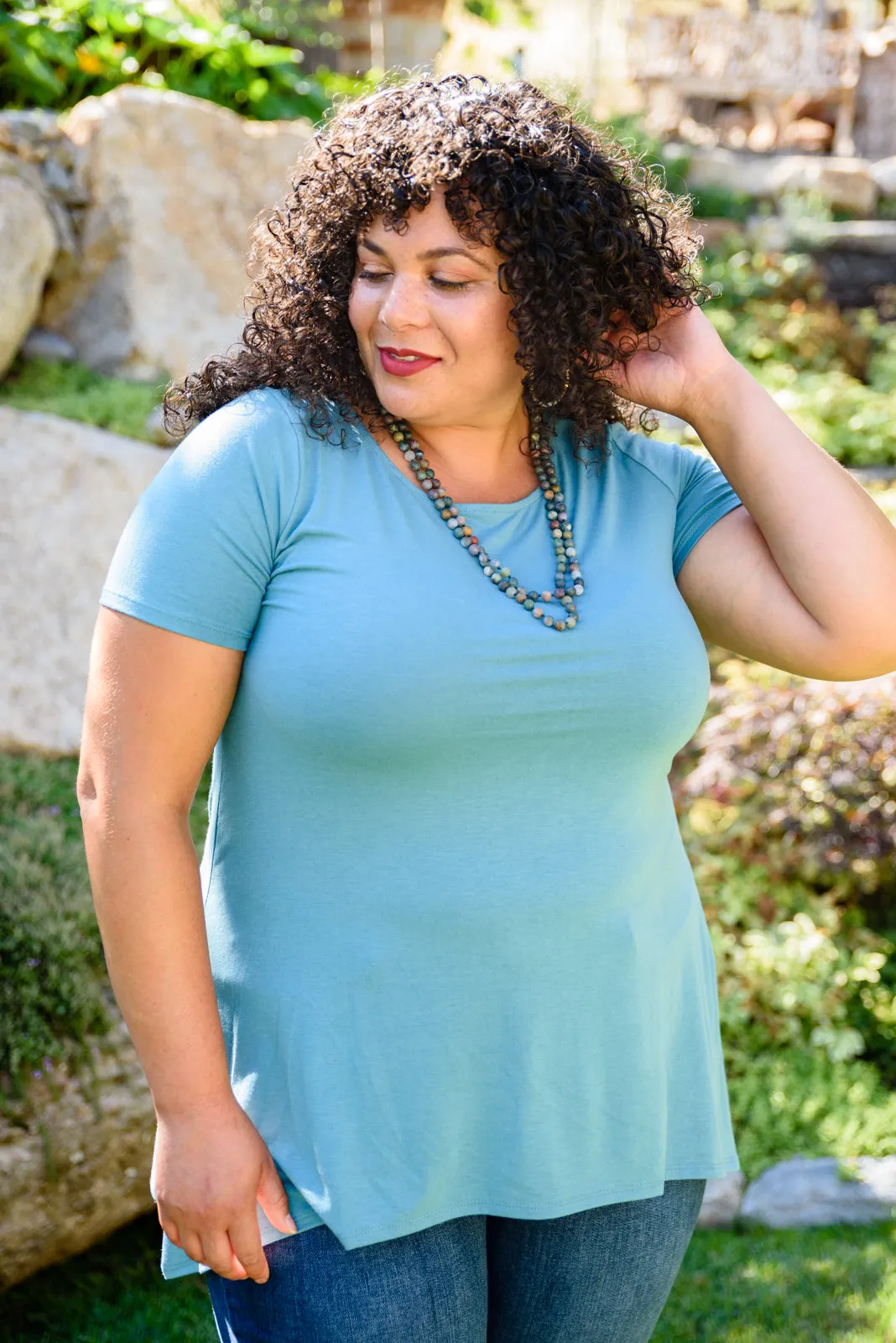 Blissful Beaded Necklace in Dark Green