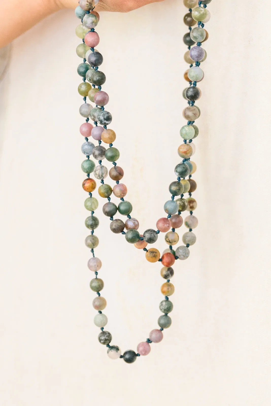 Blissful Beaded Necklace in Dark Green