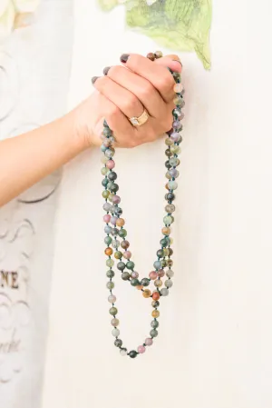 Blissful Beaded Necklace in Dark Green
