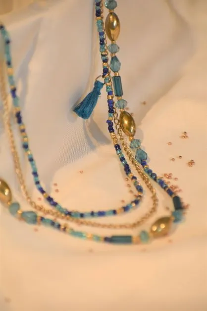 Blue Multi Layered Necklace