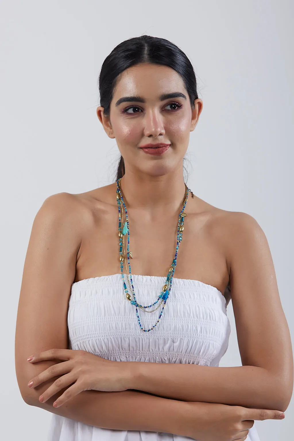 Blue Multi Layered Necklace