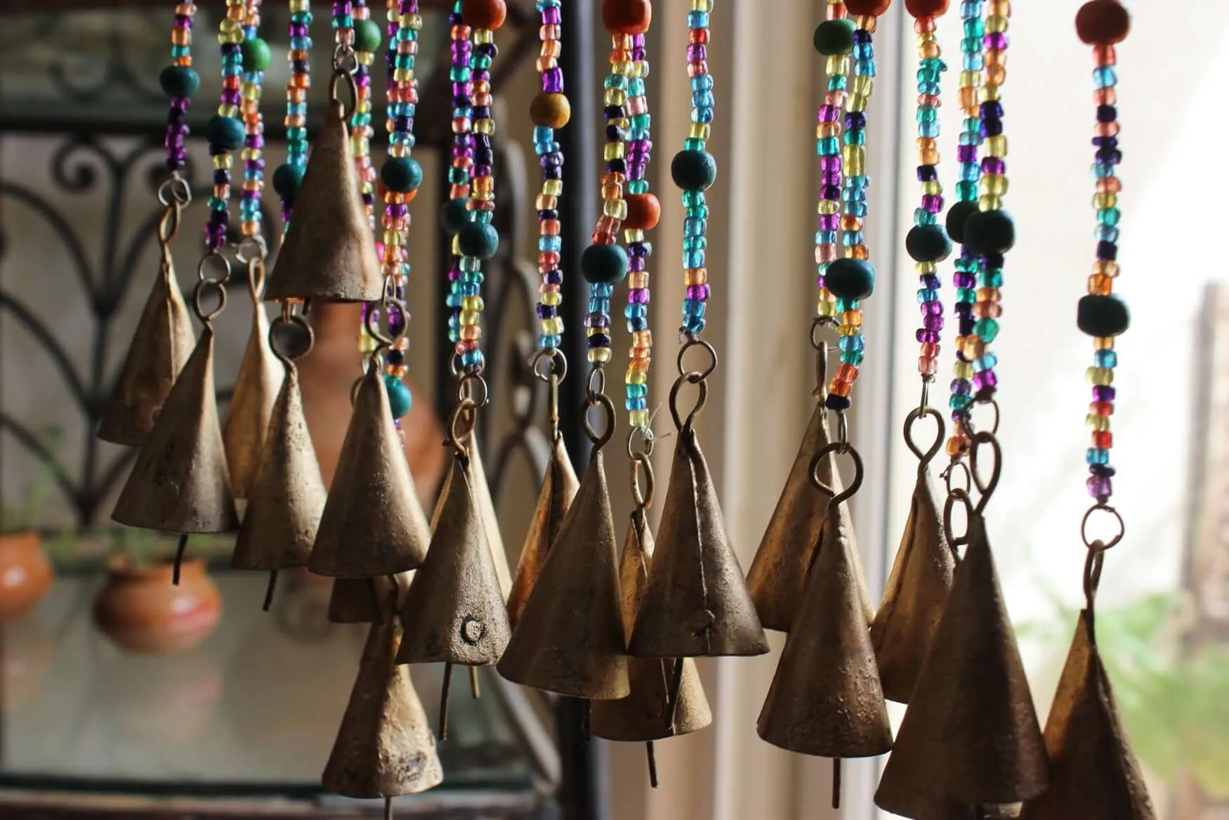 Bohemian Beaded Garland with Bells