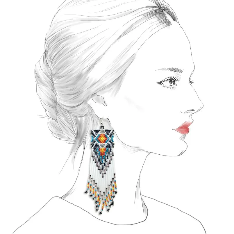 Bohemian Handmade Beaded Long Tassel Earrings