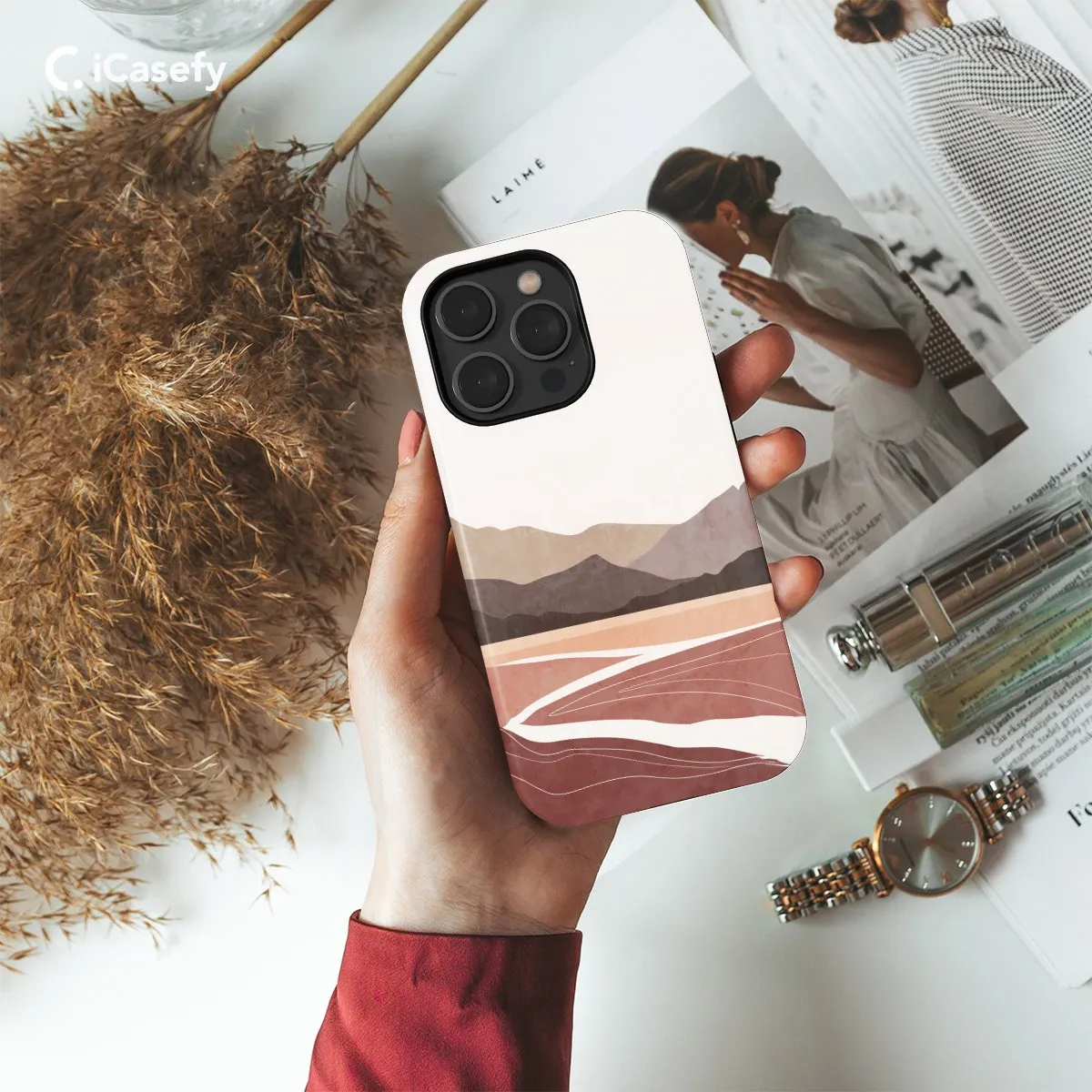 Boho Style Minimalism Landscape Phone Case iPhone Samsung Pixel & More #108