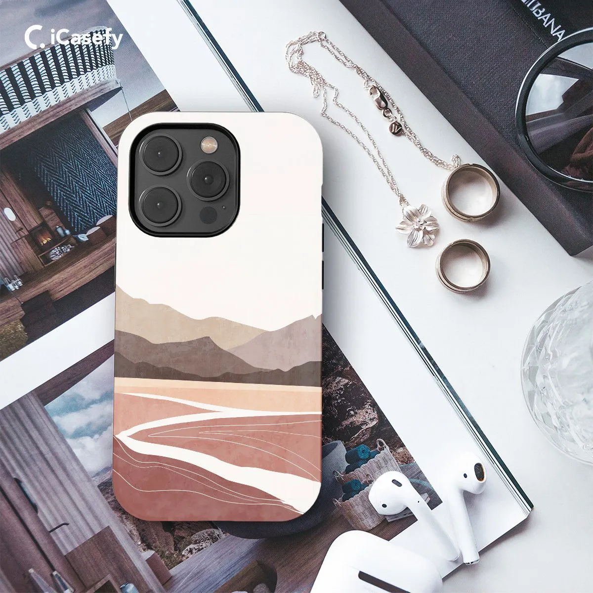 Boho Style Minimalism Landscape Phone Case iPhone Samsung Pixel & More #108