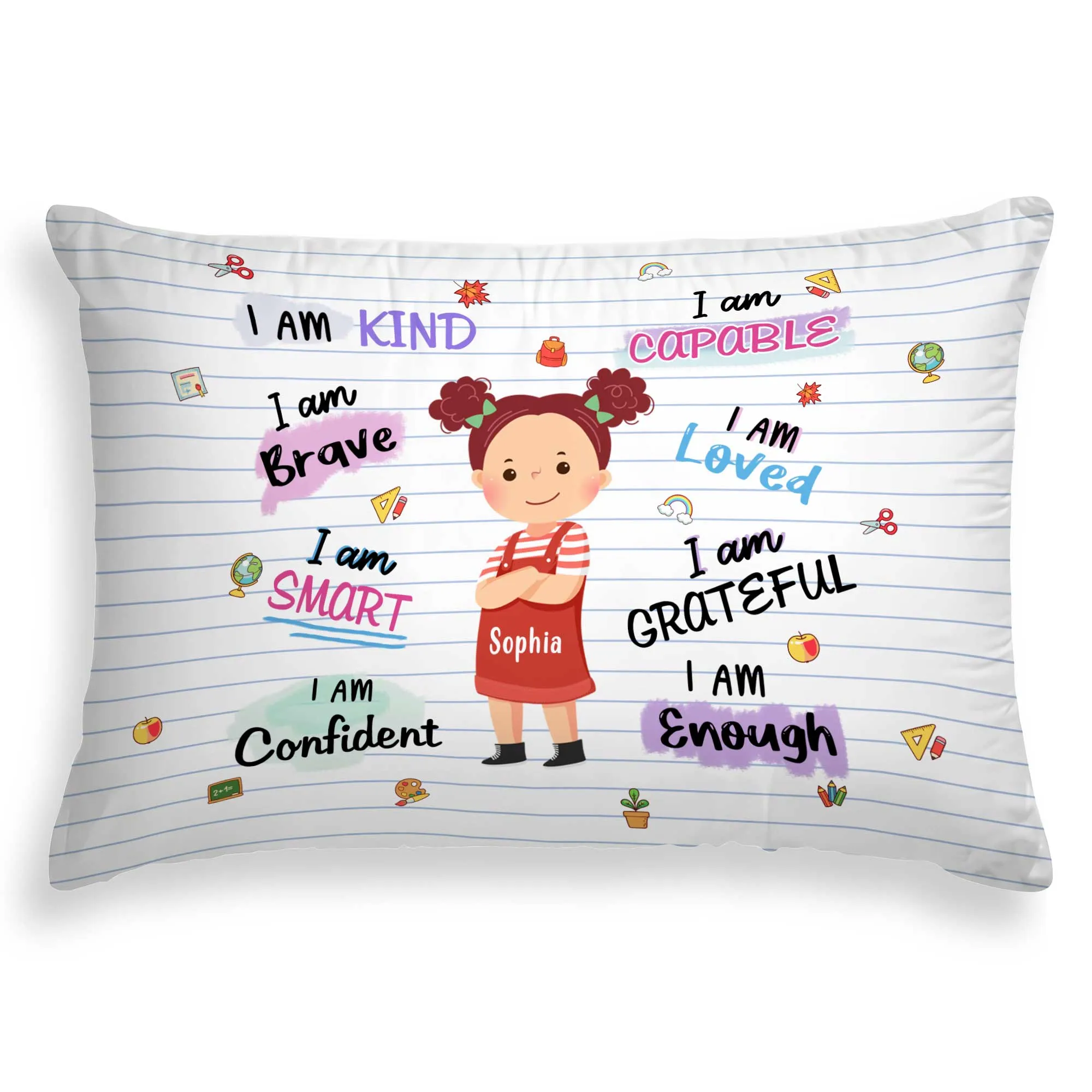 Brave, Smart, Confident - Personalized Toddler Pillow